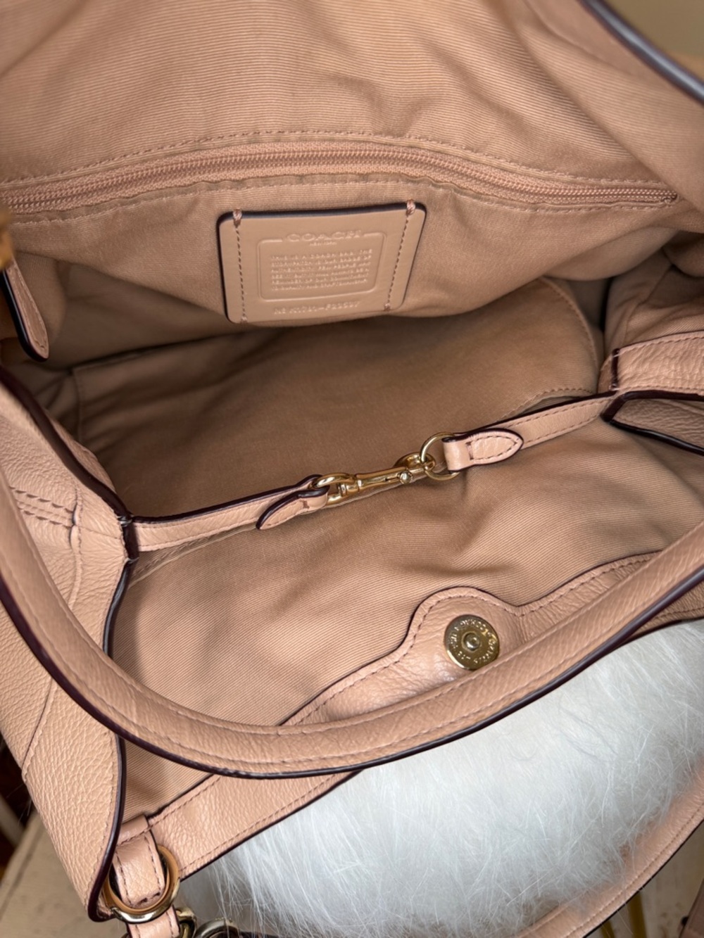 Coach EUC Lexy Beachwood pebbled Leather Blush convertible bag Stunning! - Picture 6 of 10